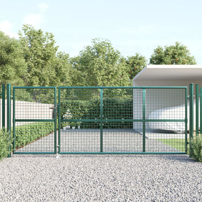 Cancello da Giardino in Rete Verde 350x175 cm Acciaio Zincato