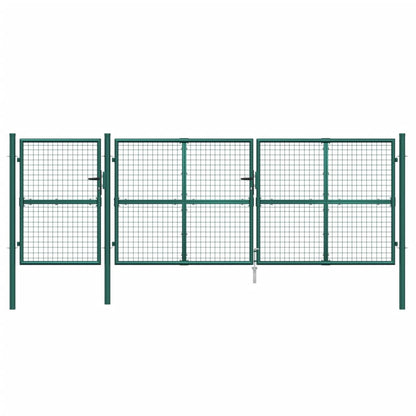 Cancello da Giardino in Rete Verde 400x175 cm Acciaio Zincato