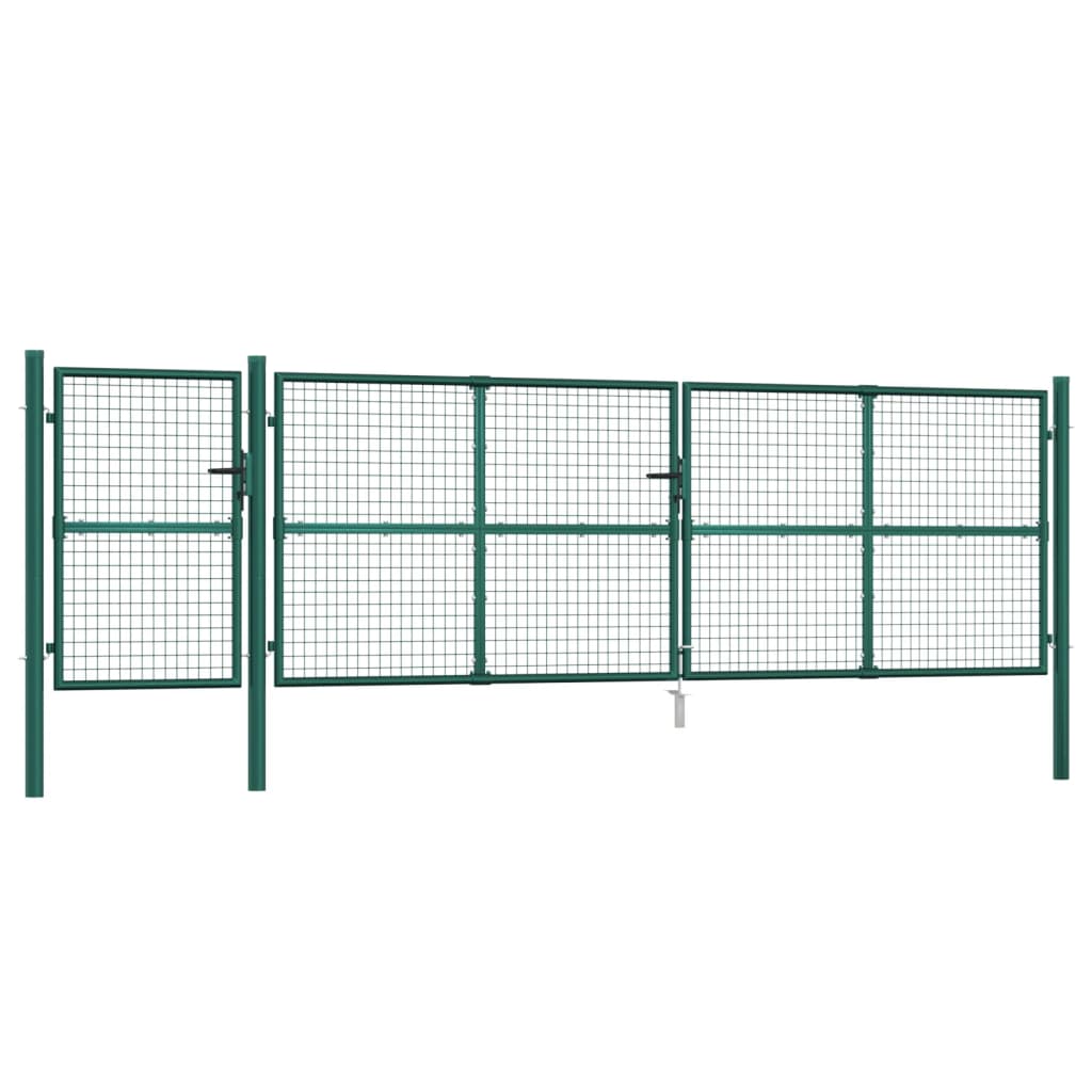 Cancello da Giardino in Rete Verde 500x175 cm Acciaio Zincato