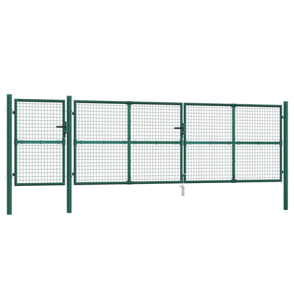 Cancello da Giardino in Rete Verde 500x175 cm Acciaio Zincato