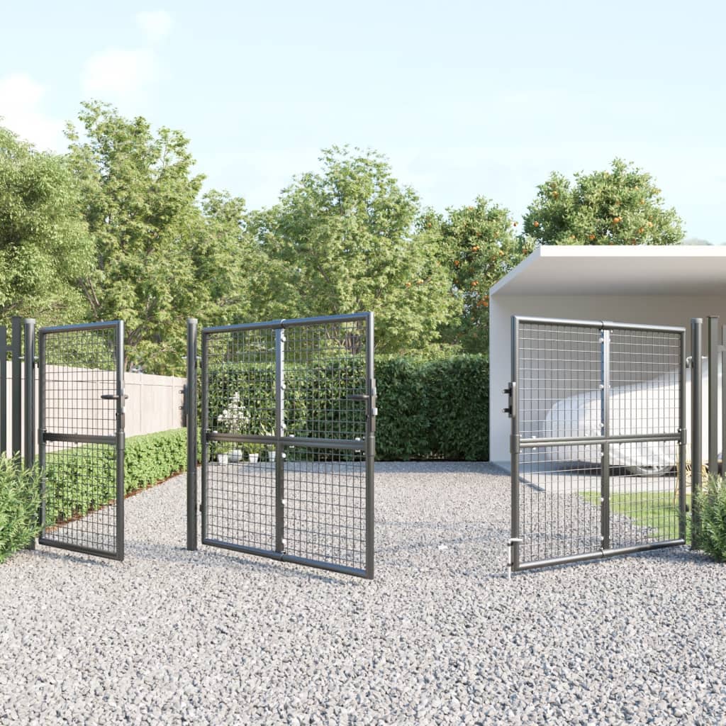 Cancello da Giardino Rete Antracite 400x175 cm Acciaio Zincato