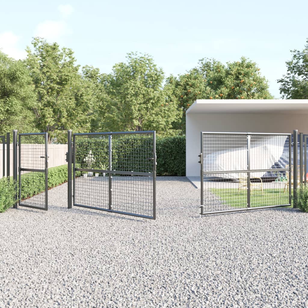 Cancello da Giardino Rete Antracite 500x175 cm Acciaio Zincato