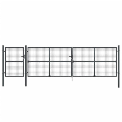 Cancello da Giardino Rete Antracite 500x175 cm Acciaio Zincato