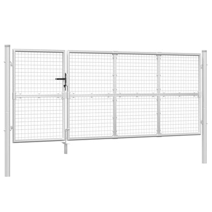 Cancello da Giardino in Rete Argento 350x175 cm Acciaio Zincato