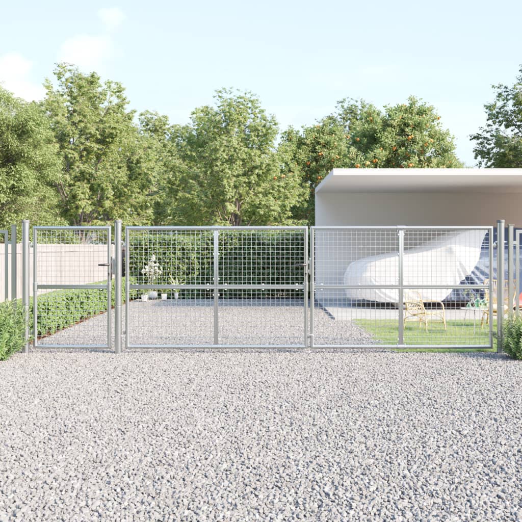 Cancello da Giardino in Rete Argento 500x175 cm Acciaio Zincato