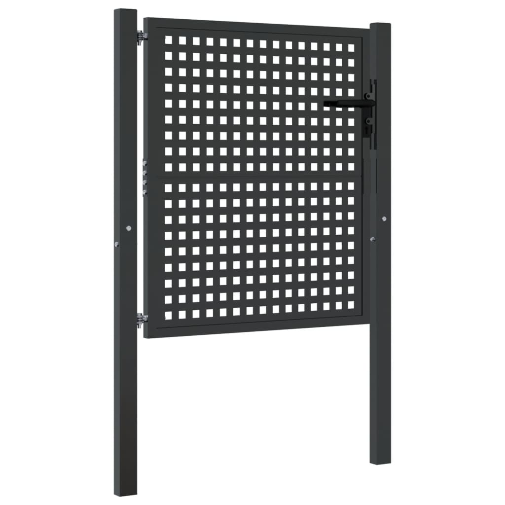 Cancello Giardino Antracite 105x125 cm in Acciaio