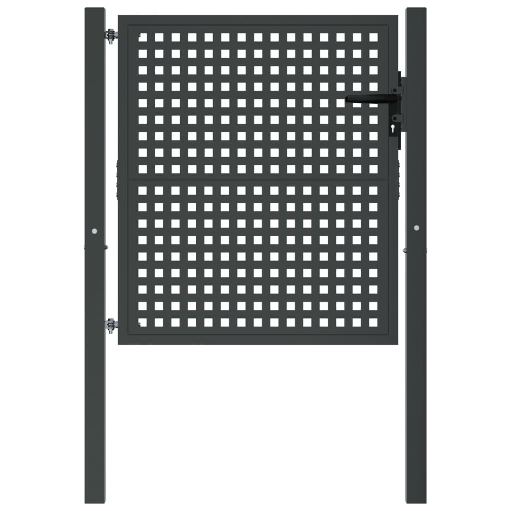 Cancello Giardino Antracite 105x125 cm in Acciaio