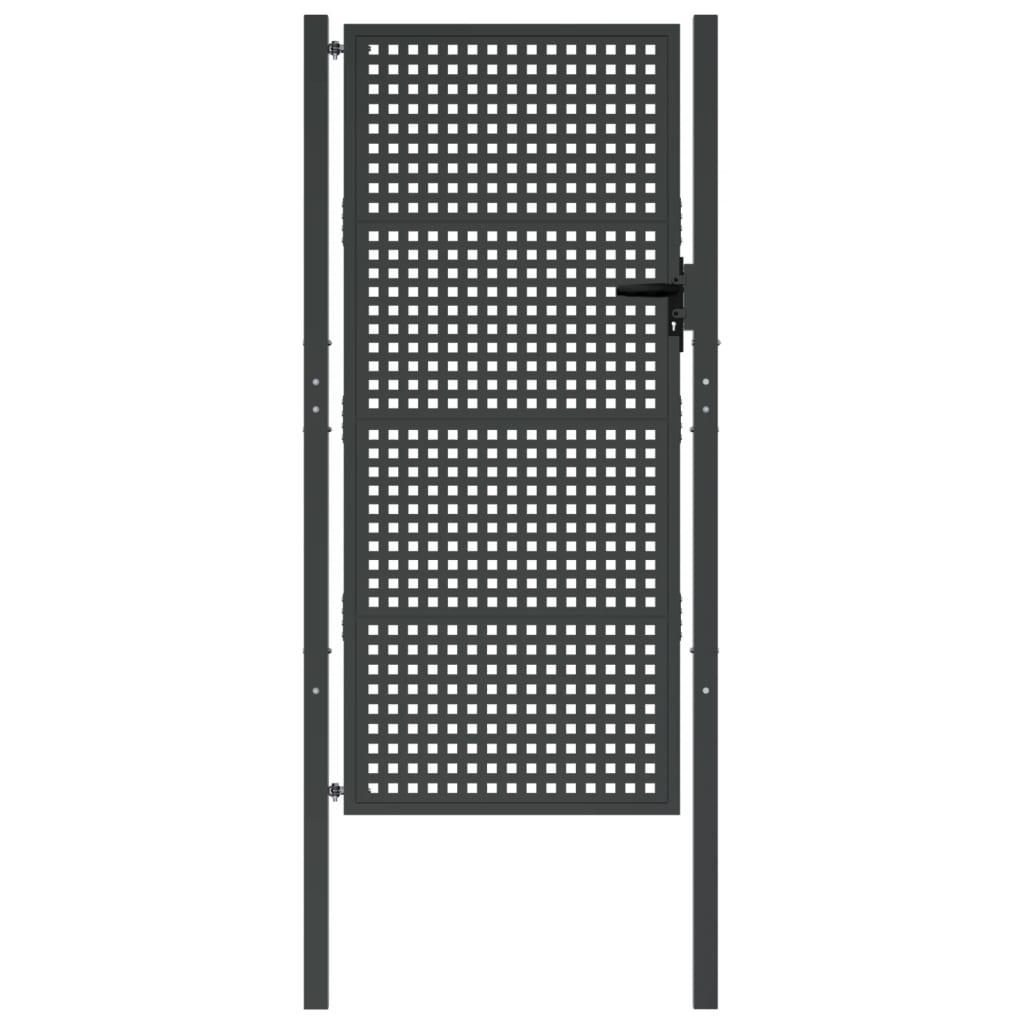 Cancello Giardino Antracite 105x250 cm in Acciaio