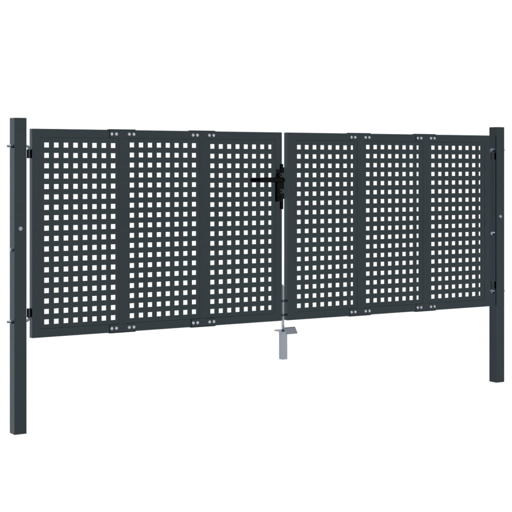 Cancello Giardino Antracite 300x125 cm in Acciaio