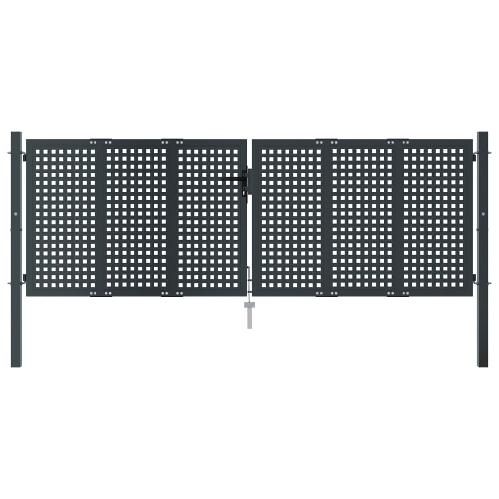 Cancello Giardino Antracite 300x125 cm in Acciaio