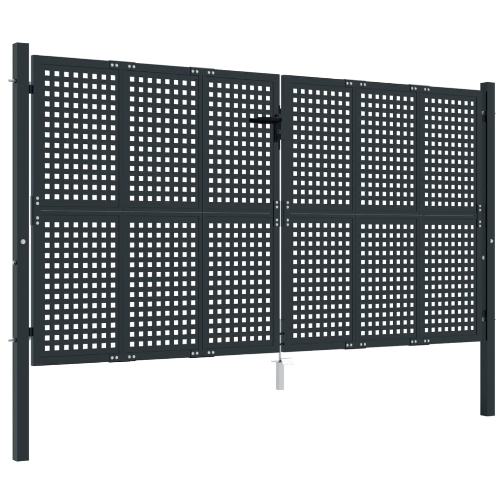 Cancello Giardino Antracite 300x125 cm in Acciaio