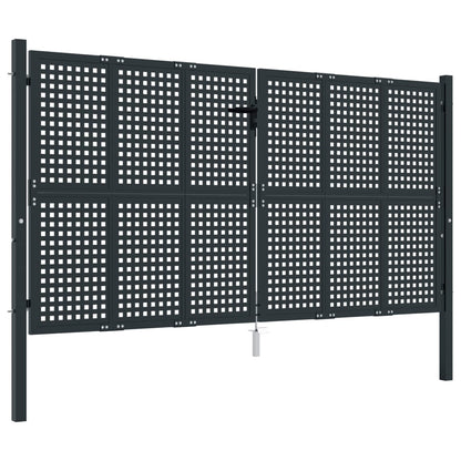 Cancello Giardino Antracite 300x125 cm in Acciaio