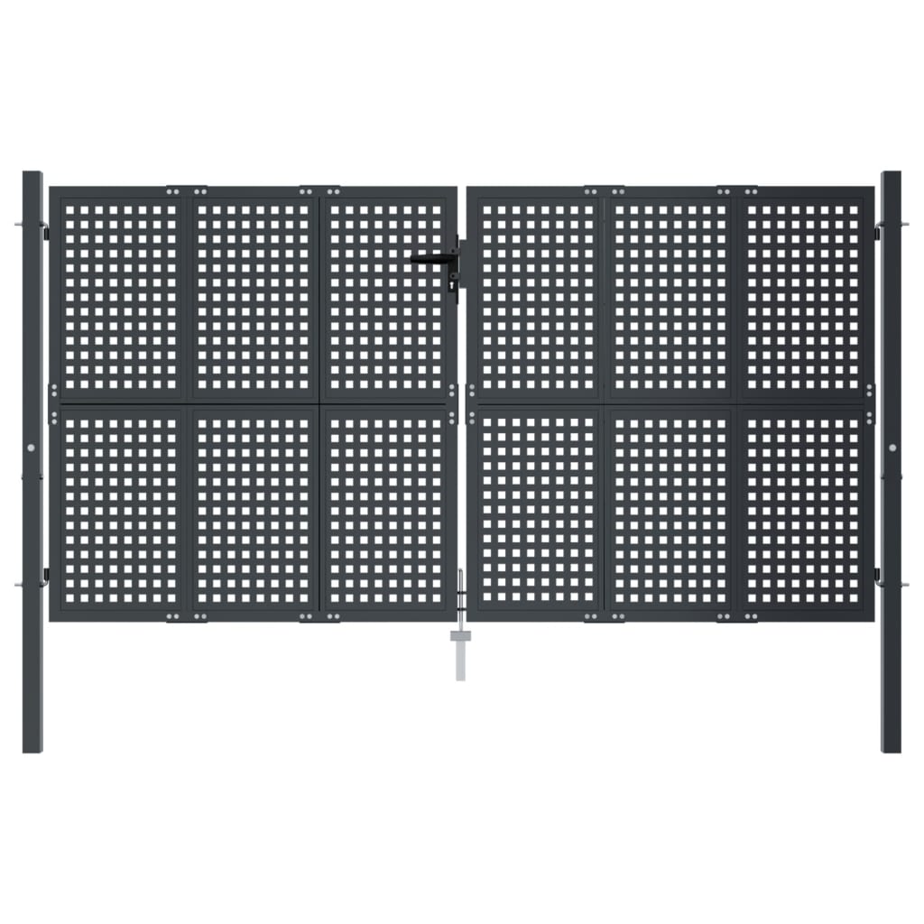 Cancello Giardino Antracite 300x125 cm in Acciaio