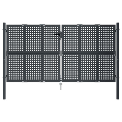 Cancello da Giardino Antracite 300x125 cm in Acciaio