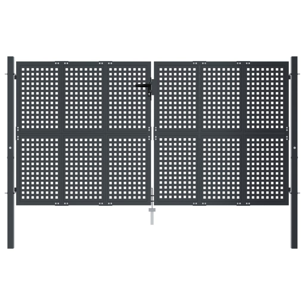 Cancello Giardino Antracite 300x150 cm in Acciaio