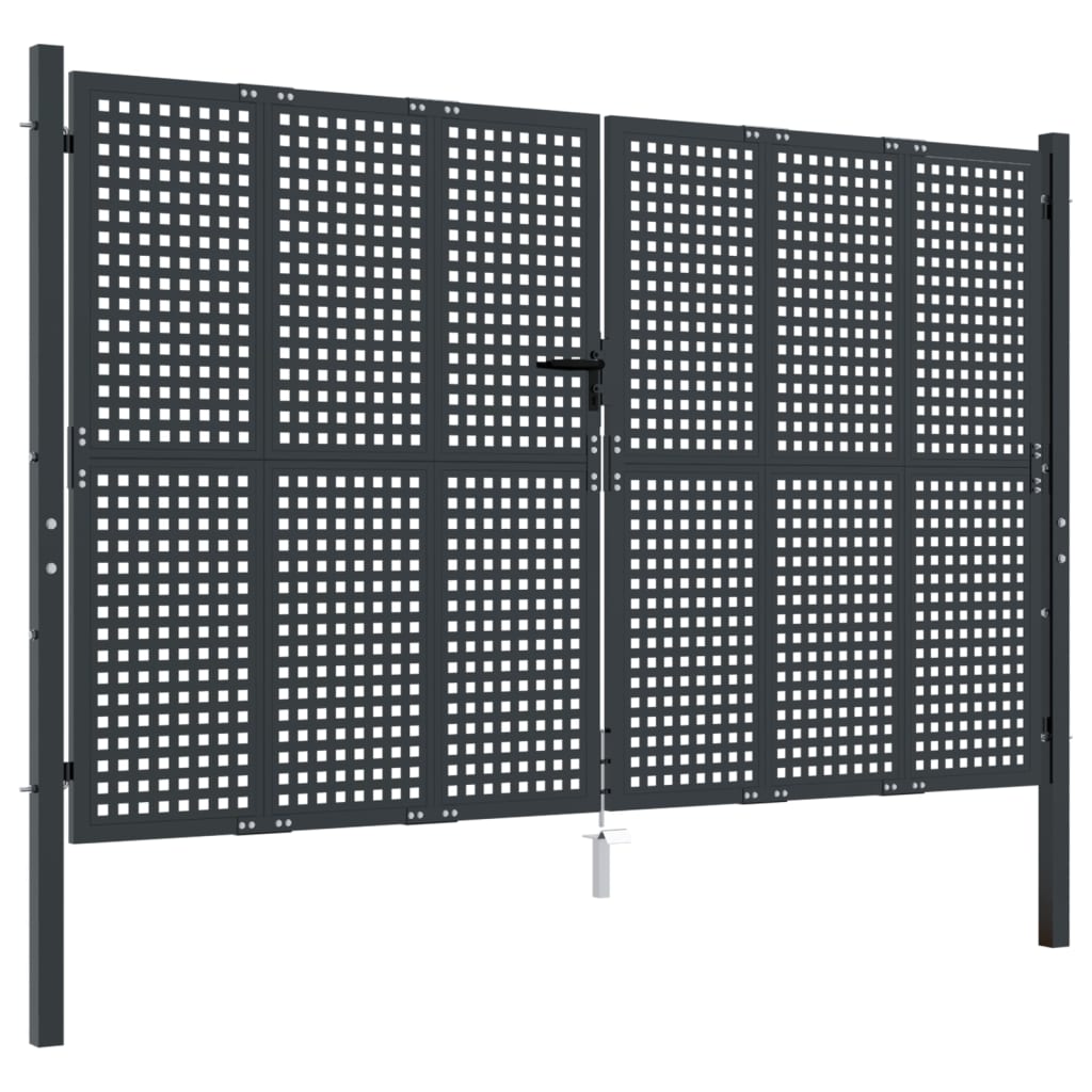 Cancello Giardino Antracite 300x175 cm in Acciaio