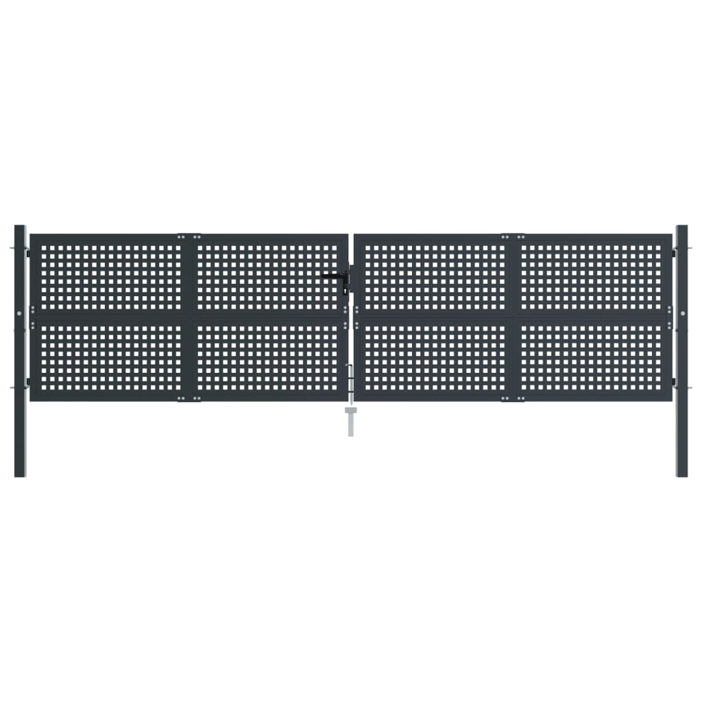 Cancello Giardino Antracite 400x125 cm in Acciaio