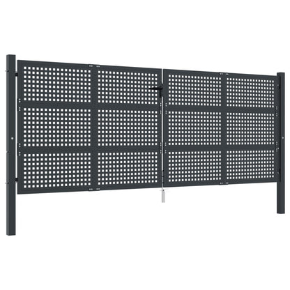 Cancello Giardino Antracite 400x125 cm in Acciaio