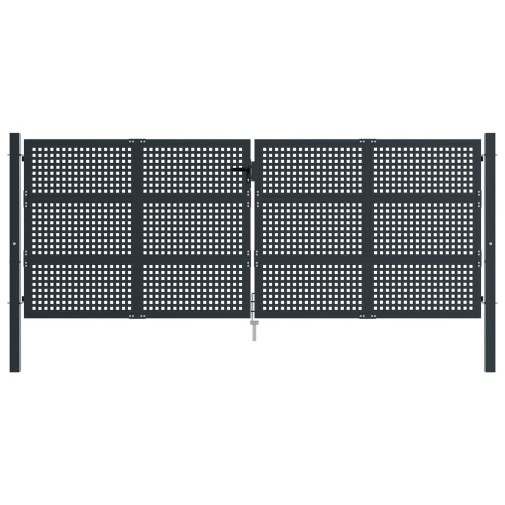 Cancello Giardino Antracite 400x125 cm in Acciaio
