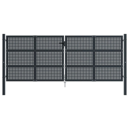 Cancello Giardino Antracite 400x125 cm in Acciaio