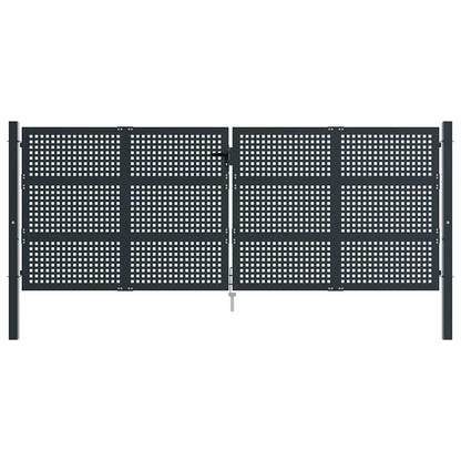 Cancello da Giardino Antracite 400x125 cm in Acciaio