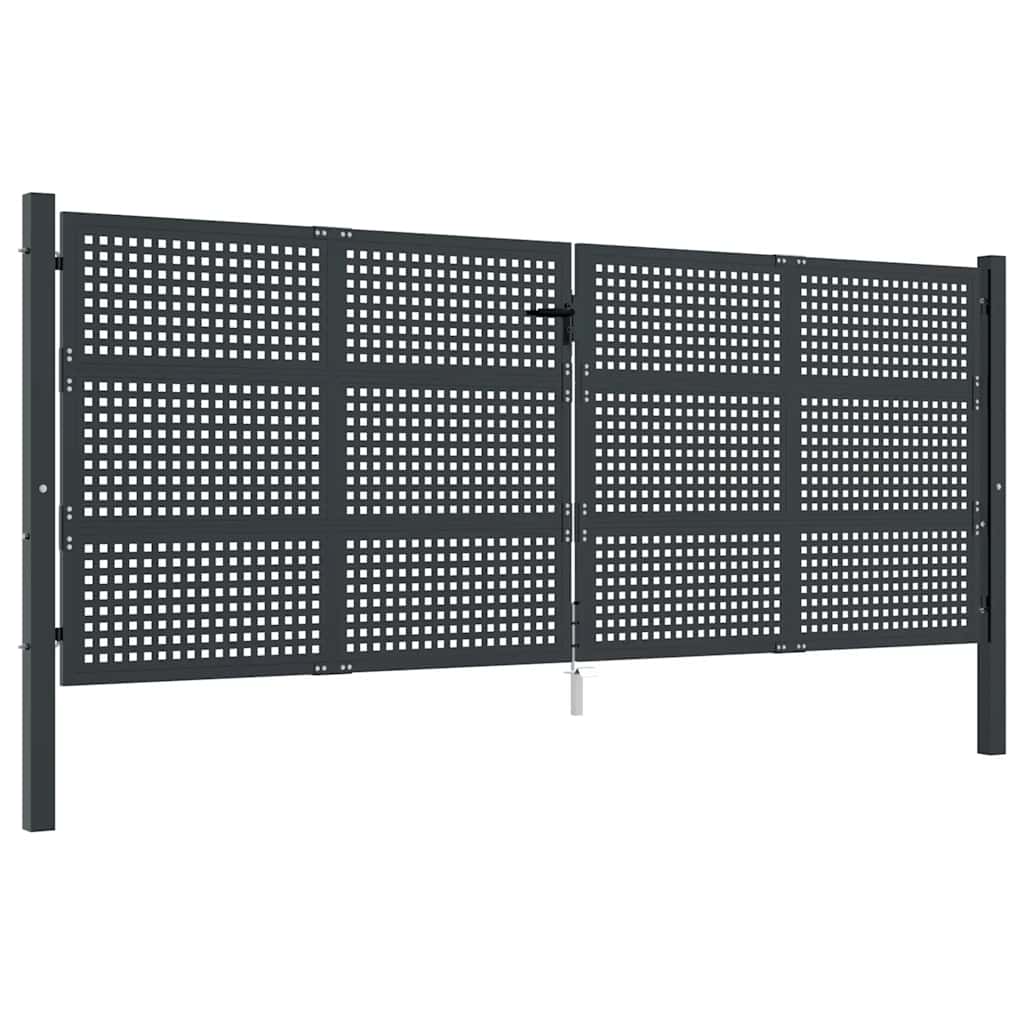 Cancello da Giardino Antracite 400x150 cm in Acciaio