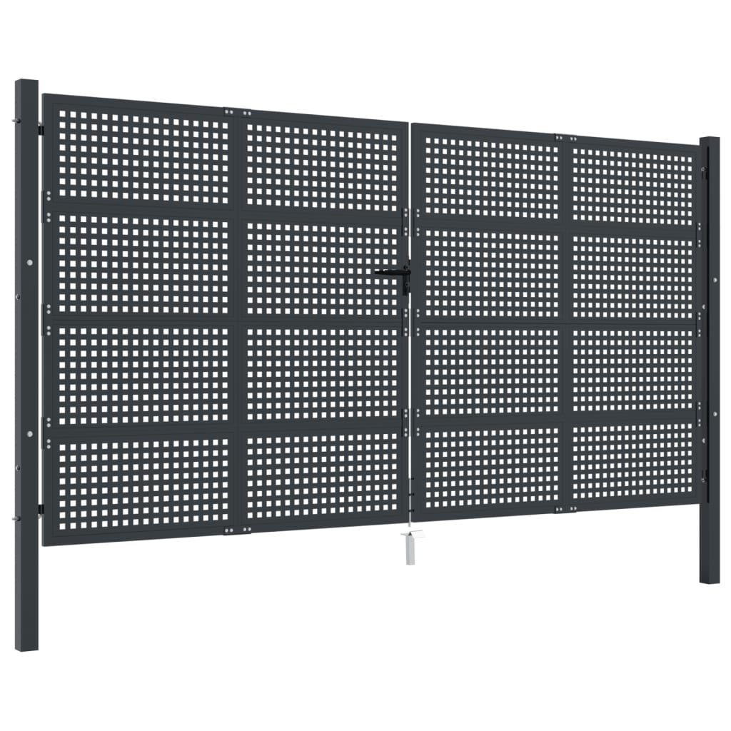 Cancello Giardino Antracite 400x175 cm in Acciaio