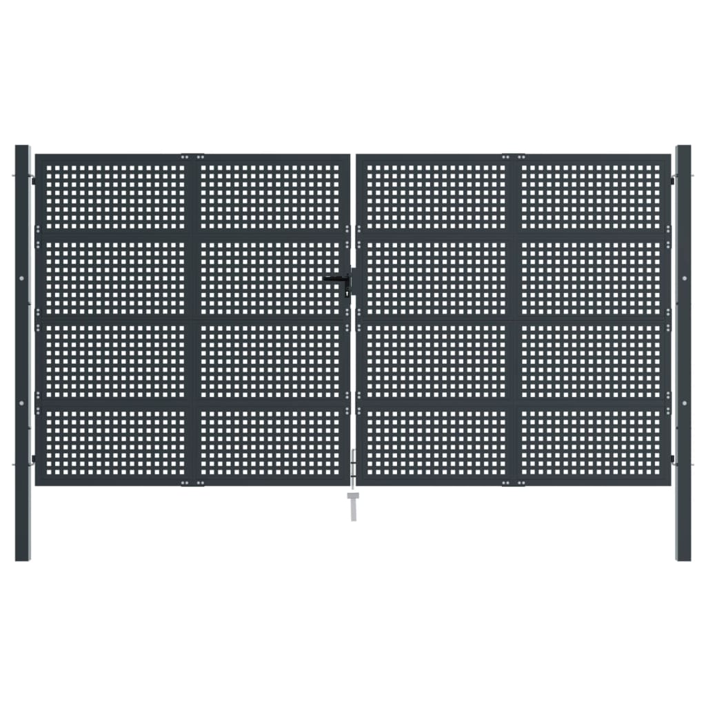 Cancello Giardino Antracite 400x175 cm in Acciaio