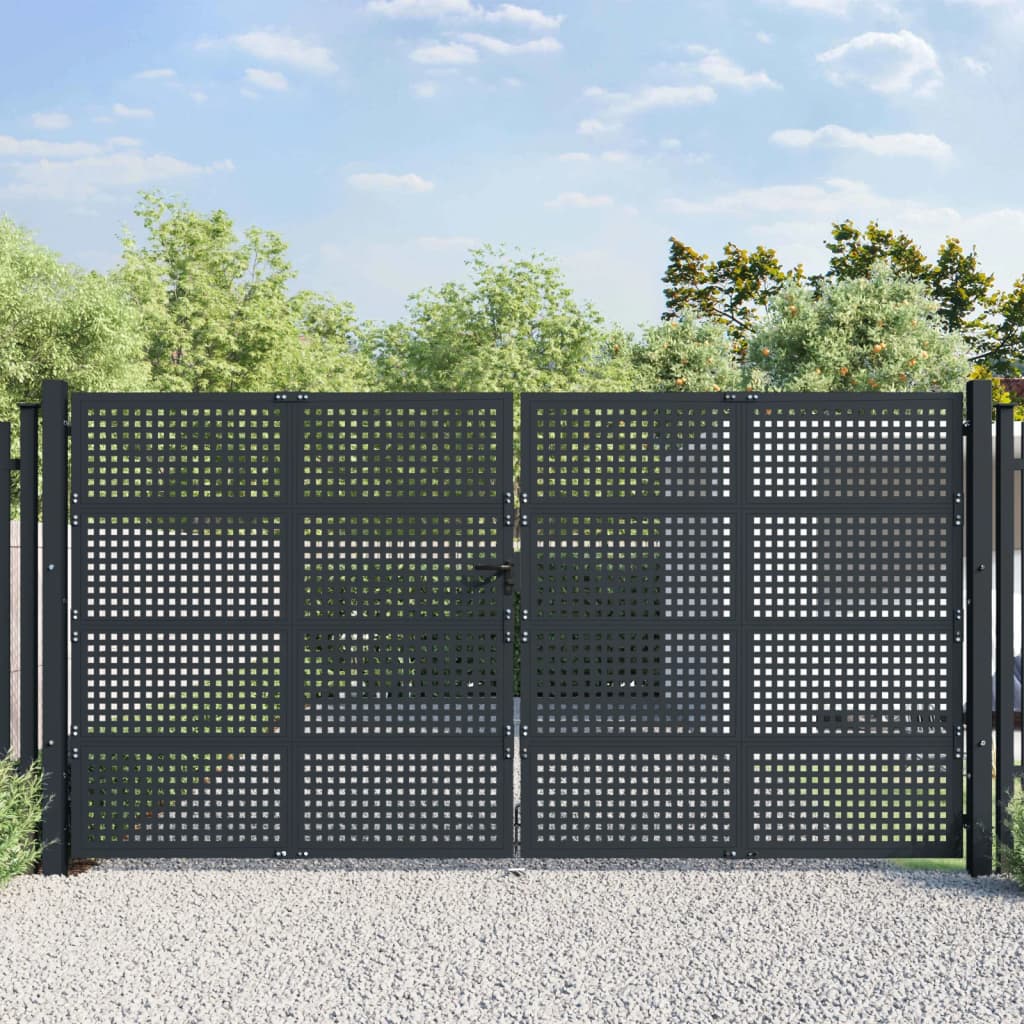 Cancello Giardino Antracite 400x175 cm in Acciaio