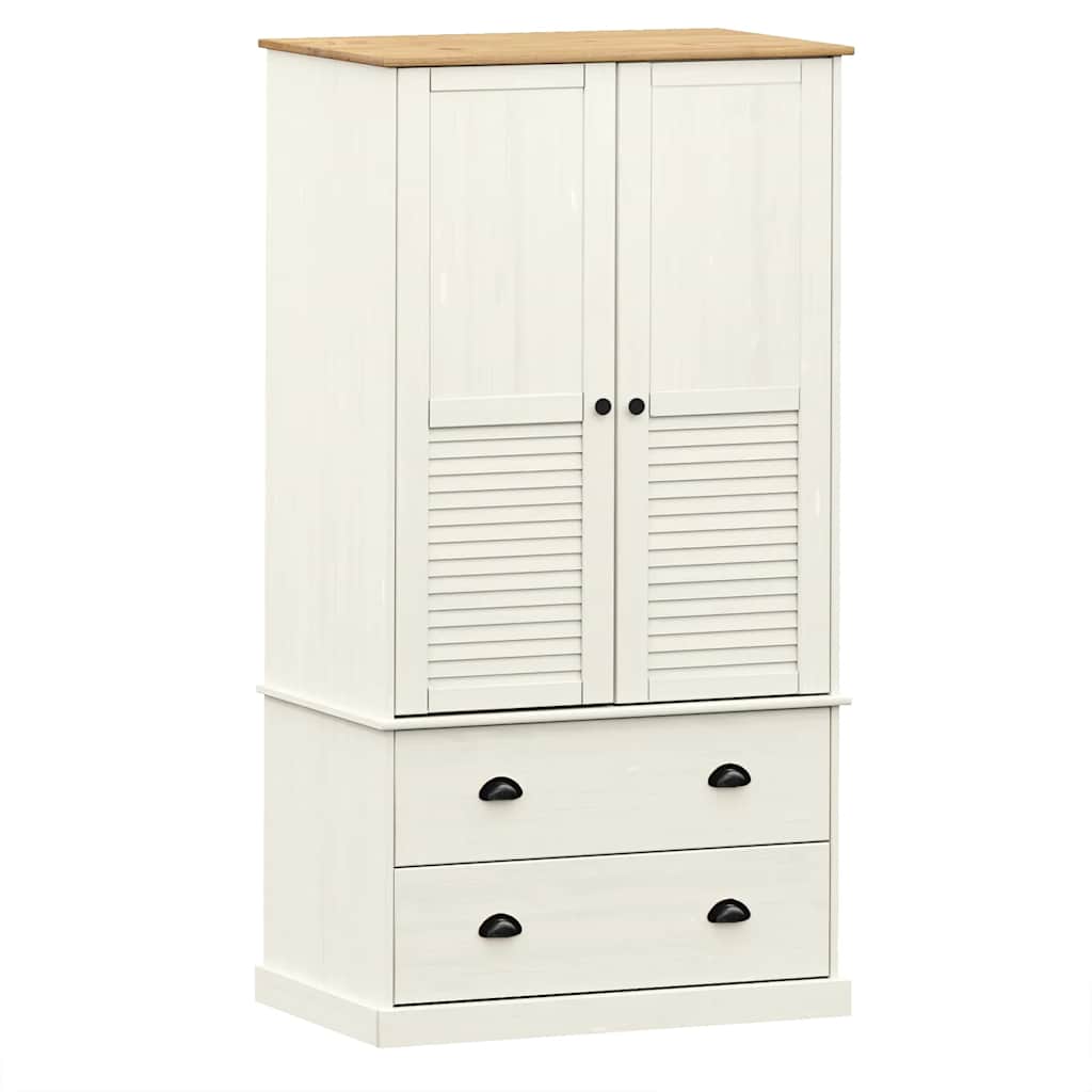 Armadio VIGO 90x55x170 cm in Legno Massello di Pino Bianco