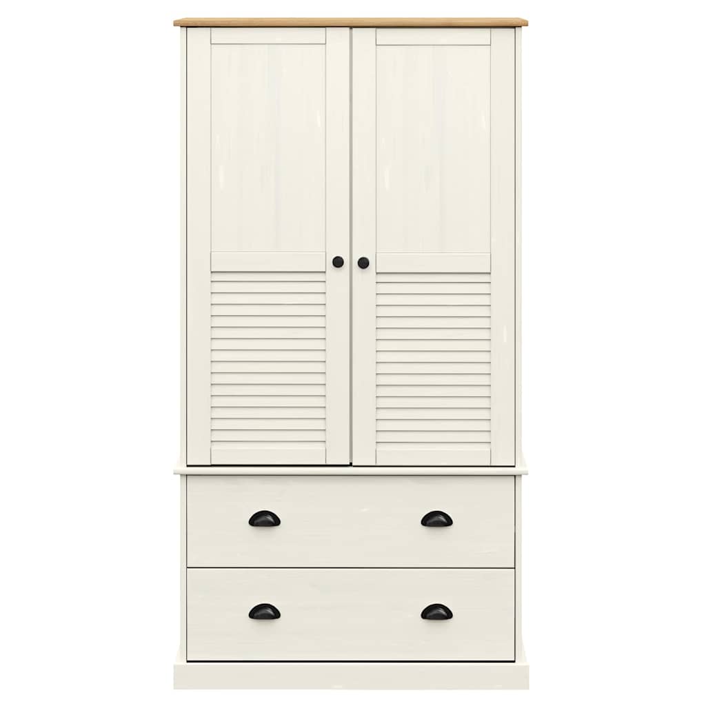 Armadio VIGO 90x55x170 cm in Legno Massello di Pino Bianco