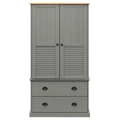 Armadio VIGO 90x55x170 cm in Legno Massello di Pino Grigio