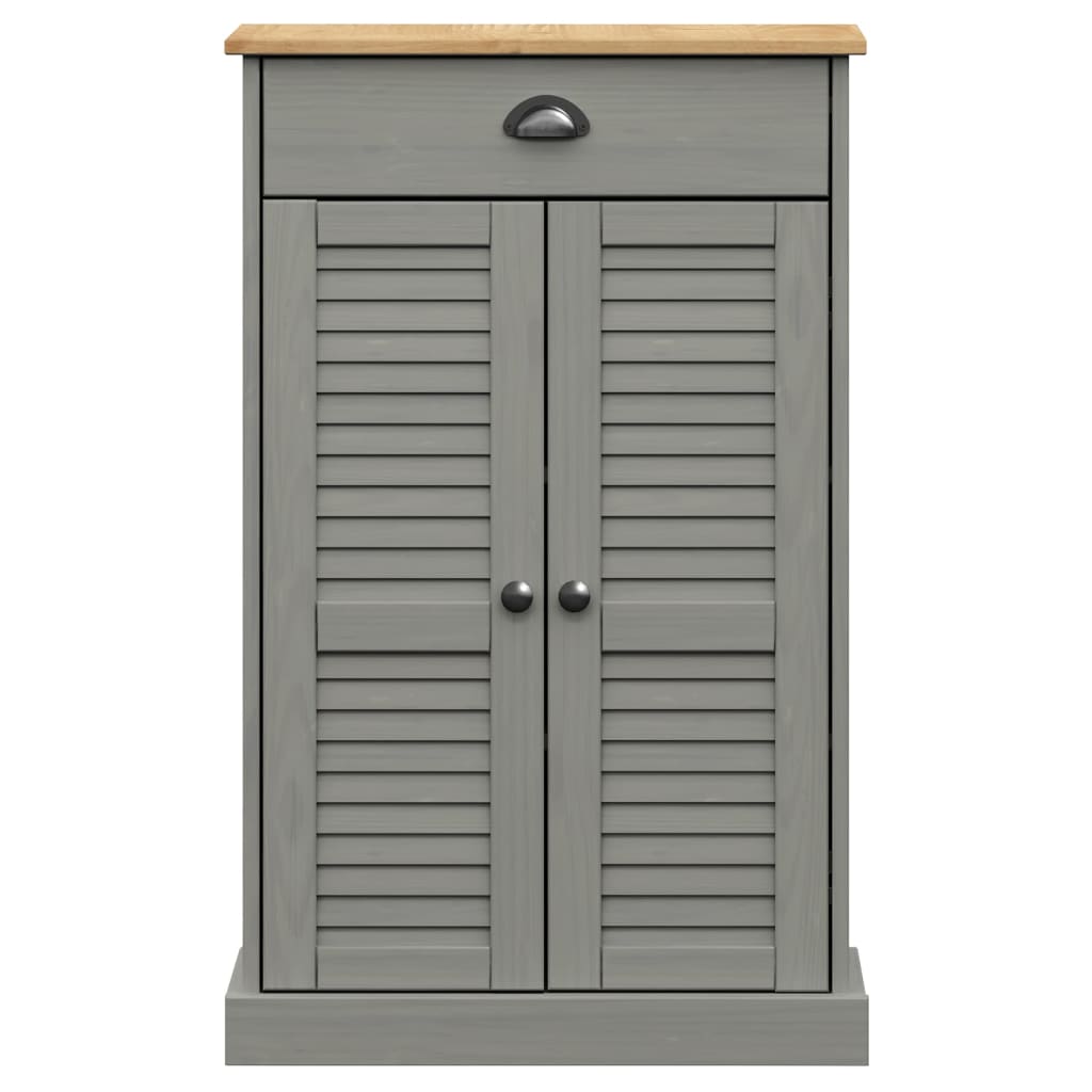 Scarpiera VIGO 60x35x96 cm in Legno Massello di Pino Grigio