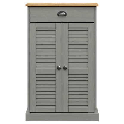 Scarpiera VIGO 60x35x96 cm in Legno Massello di Pino Grigio