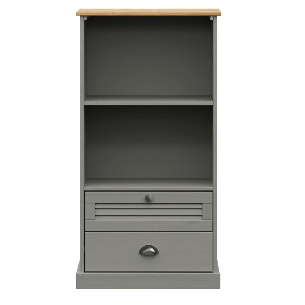 Libreria VIGO 60x35x114,5 cm in Legno Massello di Pino Grigio
