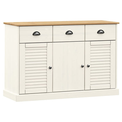 Credenza Cassetti VIGO 113x40x75 cm Legno Massello Pino Bianco