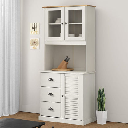 Piano ComÃƒÂ² VIGO Bianco 78x30x100 cm in Legno Massello di Pino