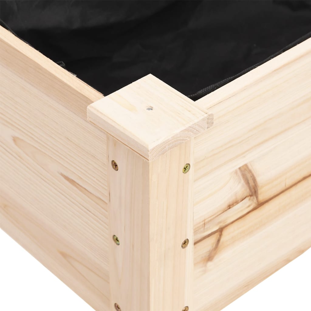 Fioriera con Ruote e Fodera 118x59x80cm Legno Massello di Abete