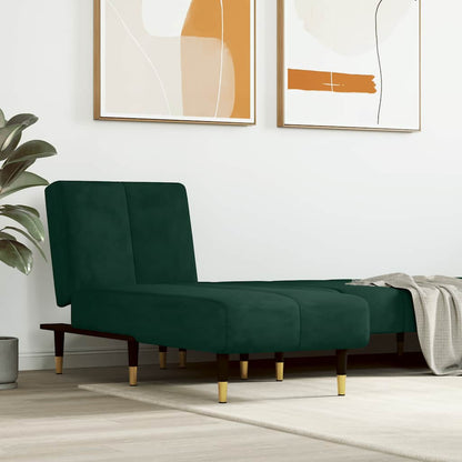 Chaise Longue in Velluto Verde Scuro
