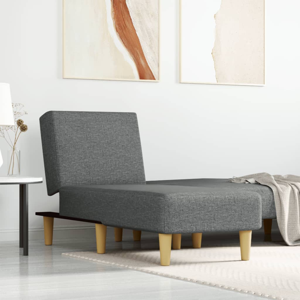 Chaise Longue in Tessuto Grigio Scuro