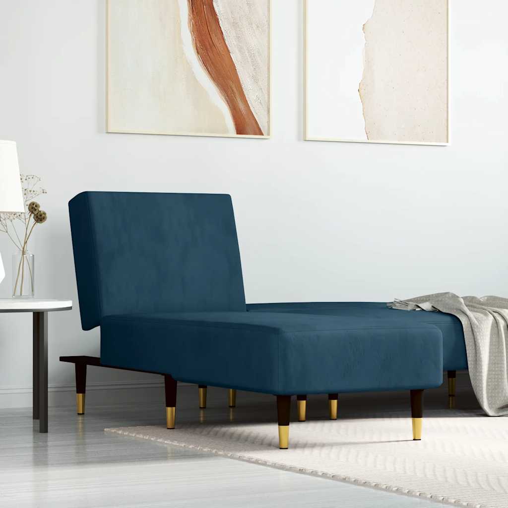 Chaise Longue in Velluto Blu