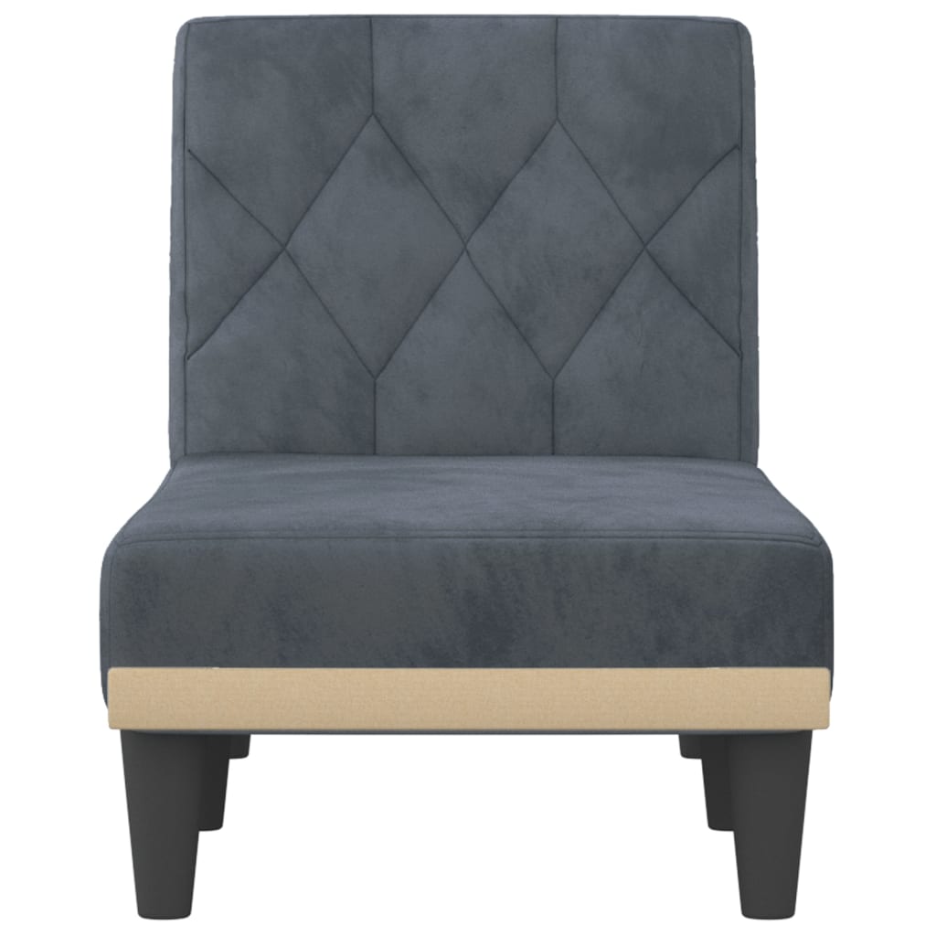 Chaise Longue in Velluto Grigio Scuro