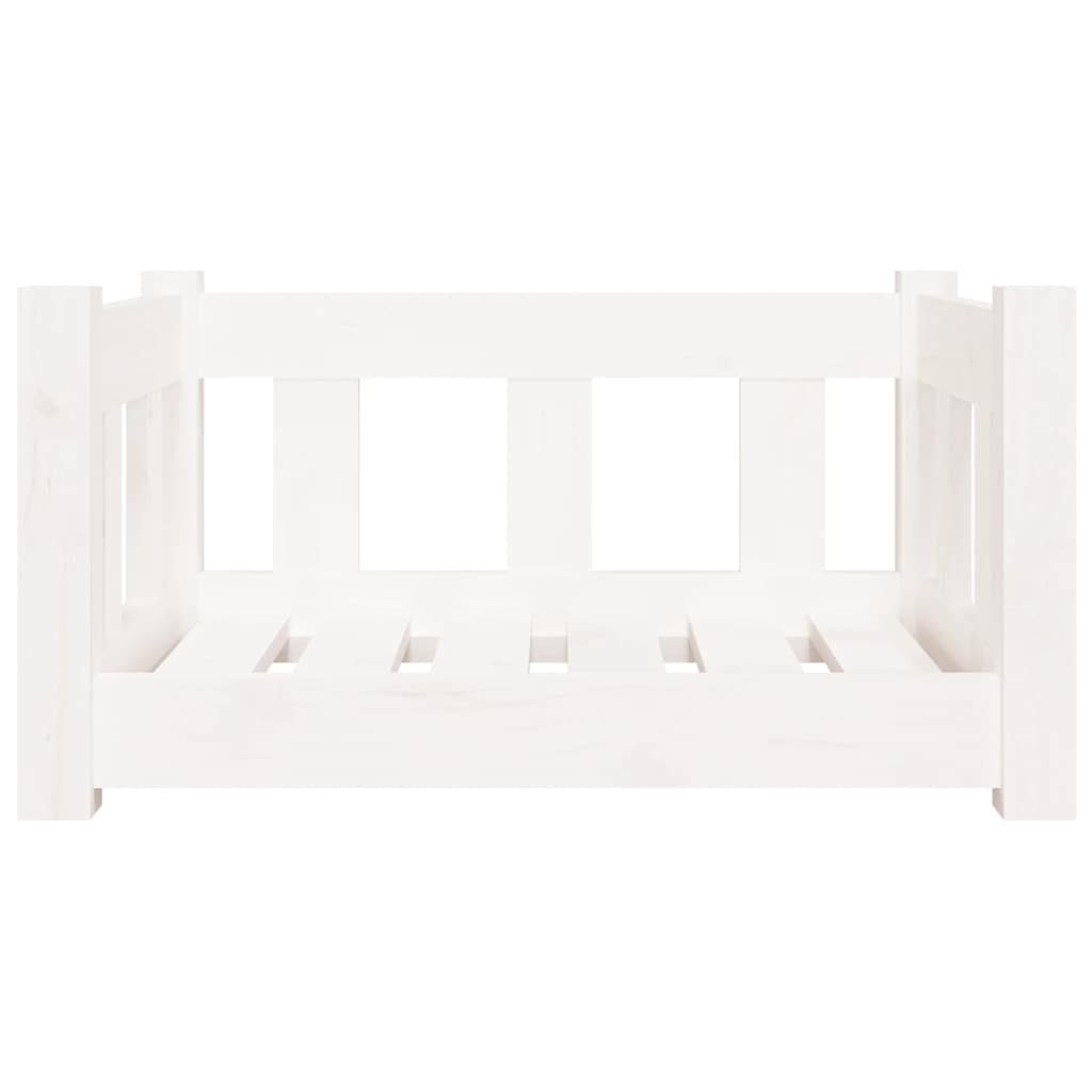 Cuccia per Cani Bianca 55,5x45,5x28cm in Legno Massello di Pino