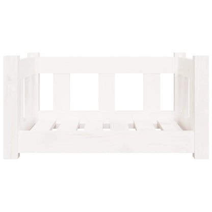 Cuccia per Cani Bianca 55,5x45,5x28cm in Legno Massello di Pino