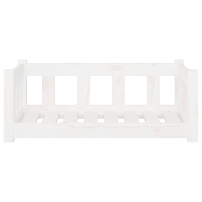 Cuccia per Cani Bianca 75,5x55,5x28cm in Legno Massello di Pino