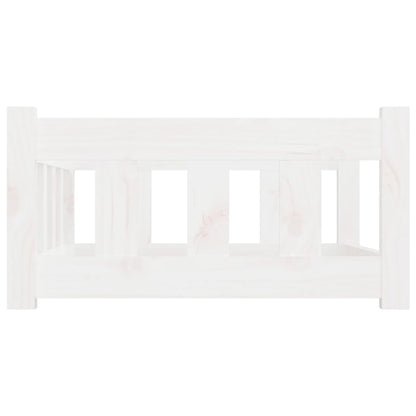Cuccia per Cani Bianca 75,5x55,5x28cm in Legno Massello di Pino