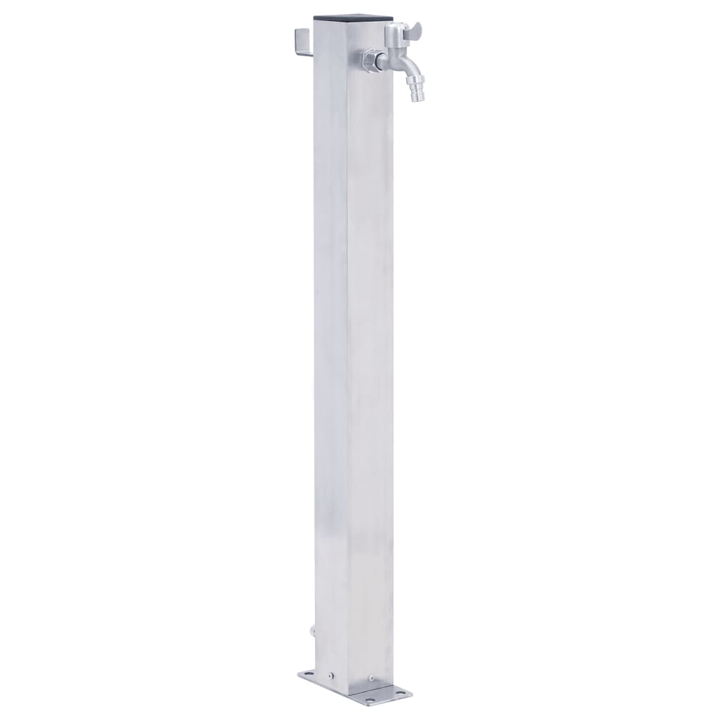 Colonna d'Acqua da Giardino 60 cm Acciaio Inox Quadrato