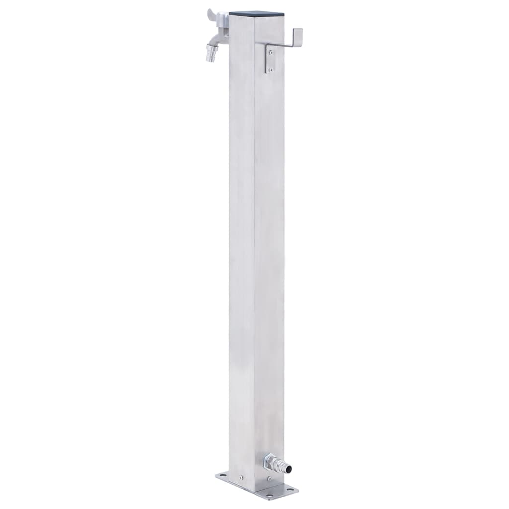 Colonna d'Acqua da Giardino 100 cm Acciaio Inox Quadrato
