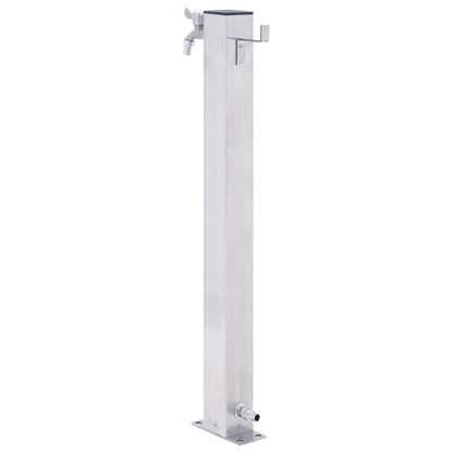 Colonna d'Acqua da Giardino 100 cm Acciaio Inox Quadrato