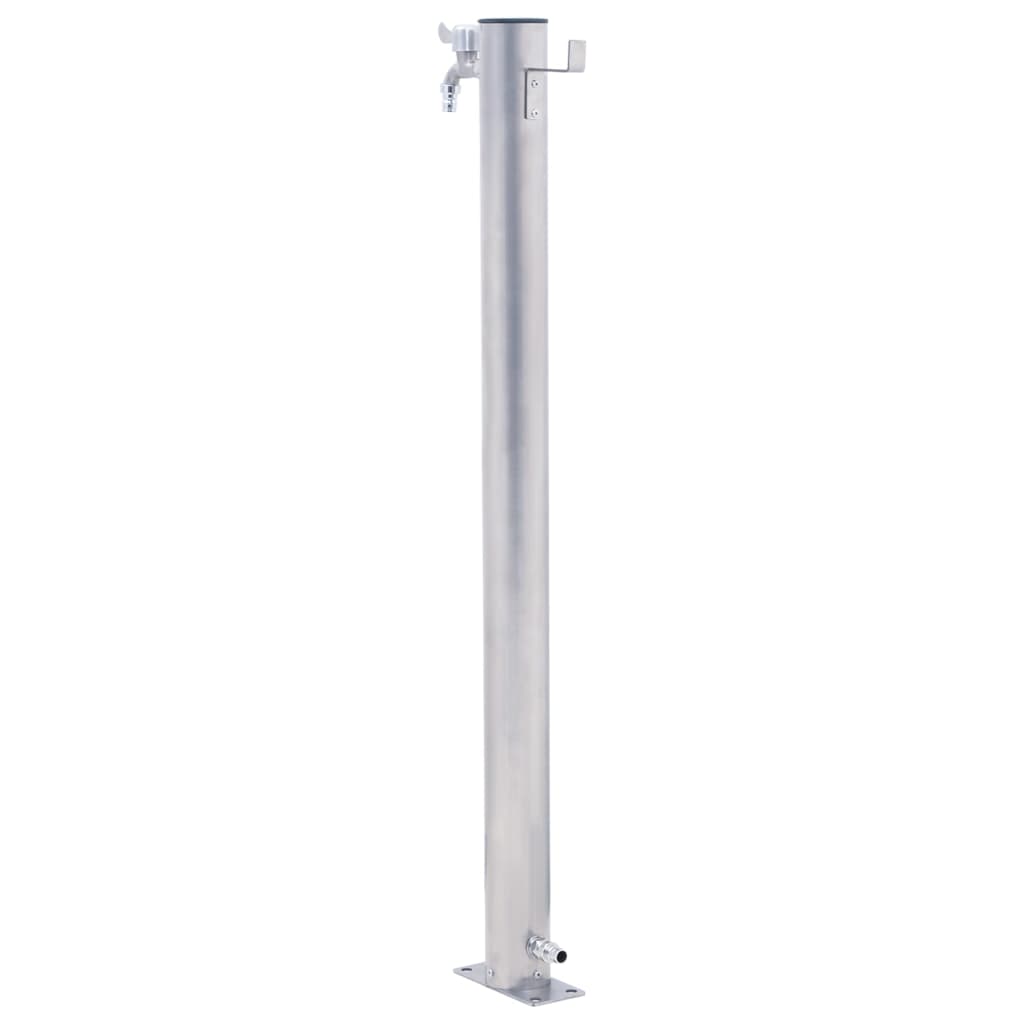 Colonna d'Acqua da Giardino 60 cm Acciaio Inox Rotonda